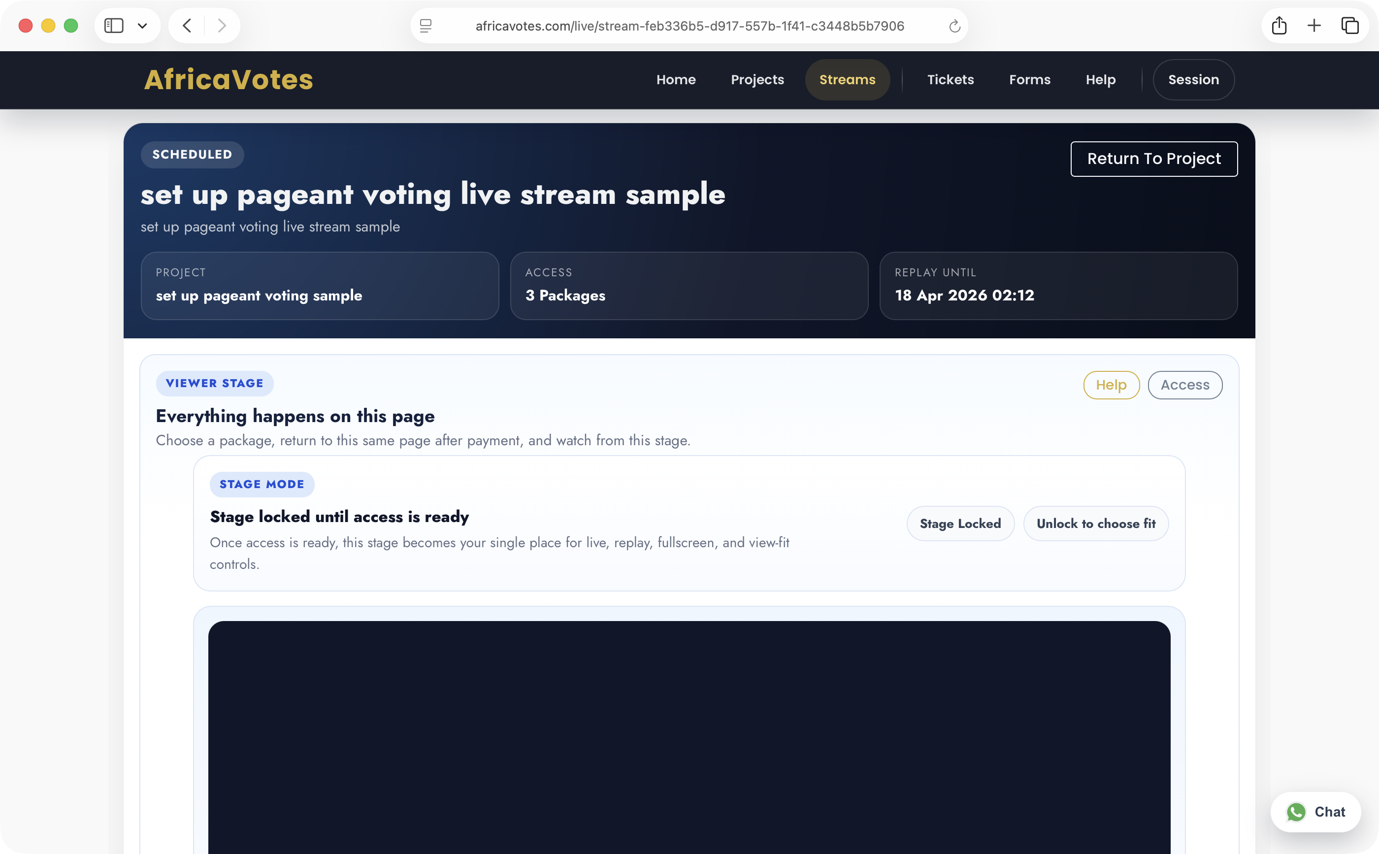 AfricaVotes live stream page