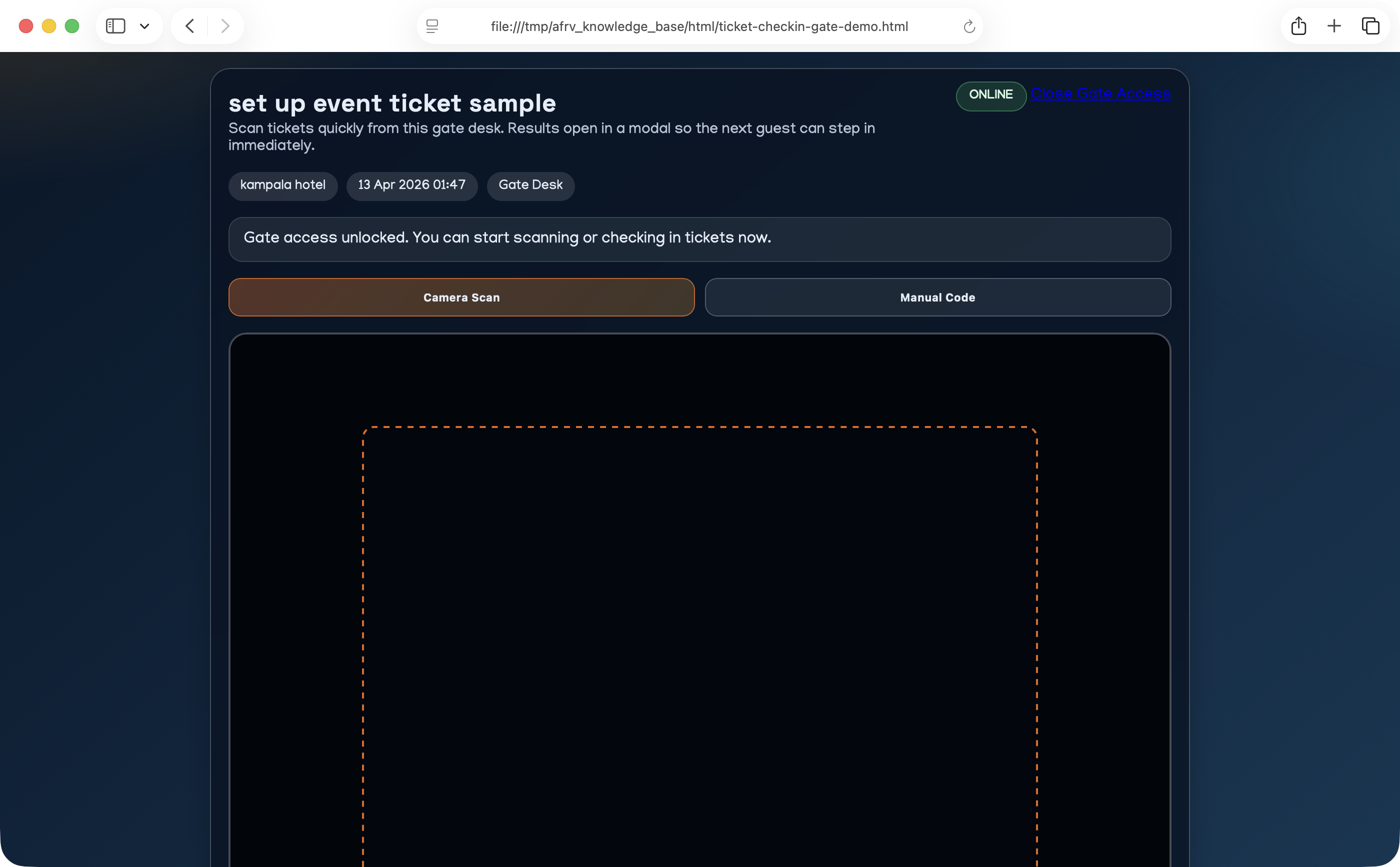AfricaVotes ticket scanner desk